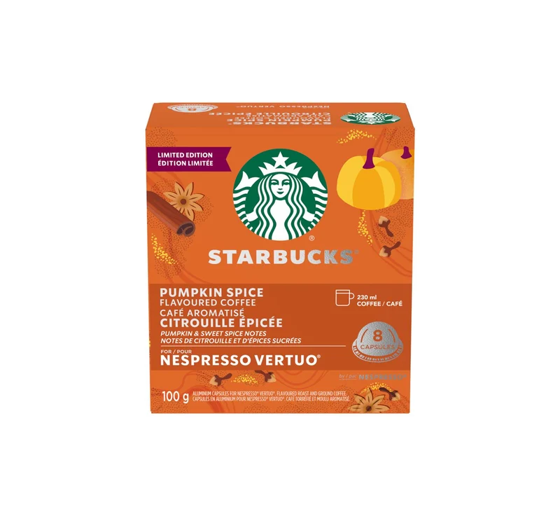 Starbucks Pumpkin Spice Pods for Nespresso Vertuo - 8 Pack 100g