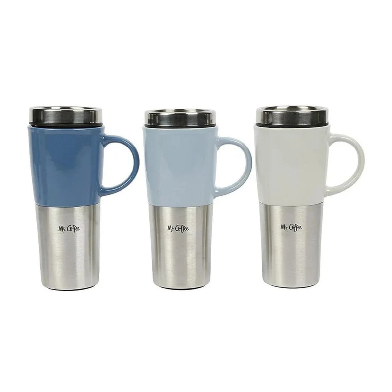 Mr. Coffee Set Tazas Térmicas de Acero Inoxidable para Bebidas 16 Oz, 80622.01