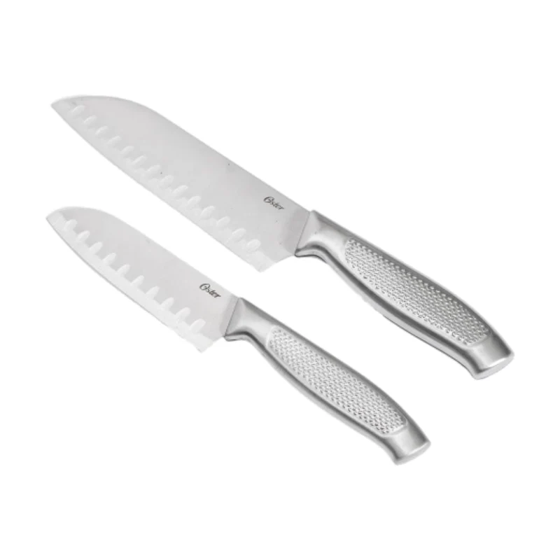 Oster Set de Cuchillos de Acero Inoxidable Santoku, 2 Piezas