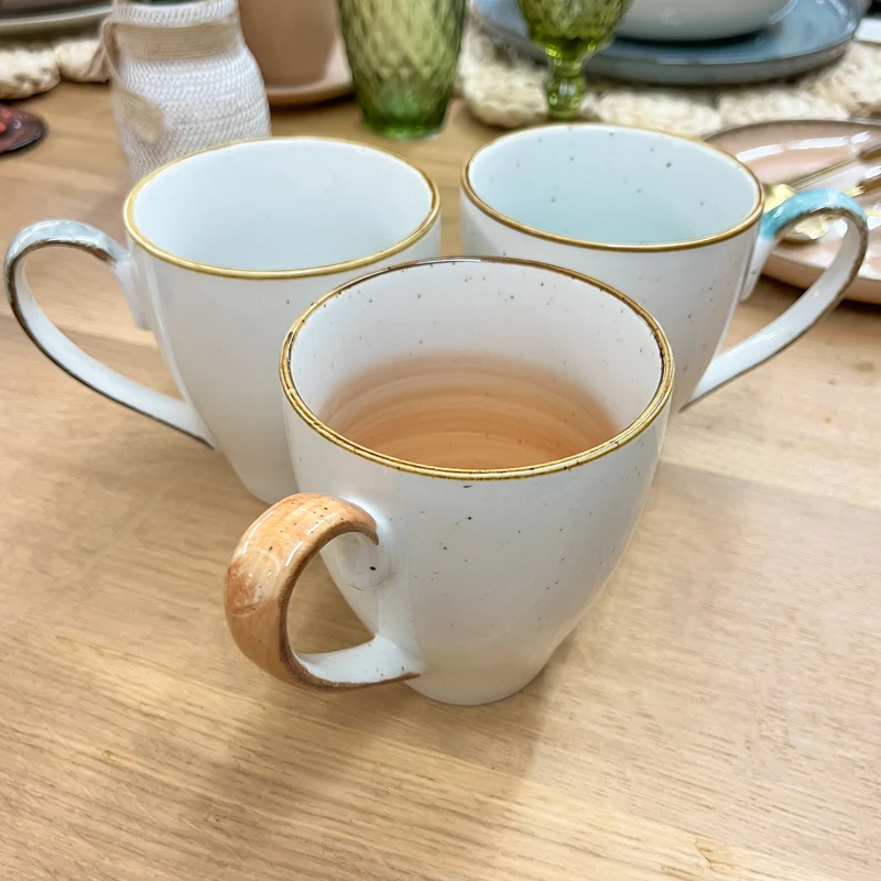 Tazas de cerámica de colores set 3 de 250 ml