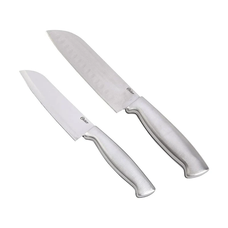 Oster Set de Cuchillos de Acero Inoxidable Baldwyn Santoku 2 Piezas, 91602.02