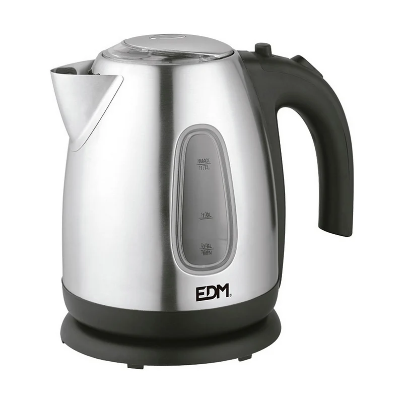 Hervidor de agua EDM 07656 Hervidor de agua negro Acero inoxidable 2200 W 1,7 L