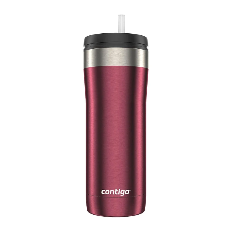 Contigo Vaso de Acero Inoxidable Uptown Ss con Doble Sorbo y Pajilla , 24 Oz