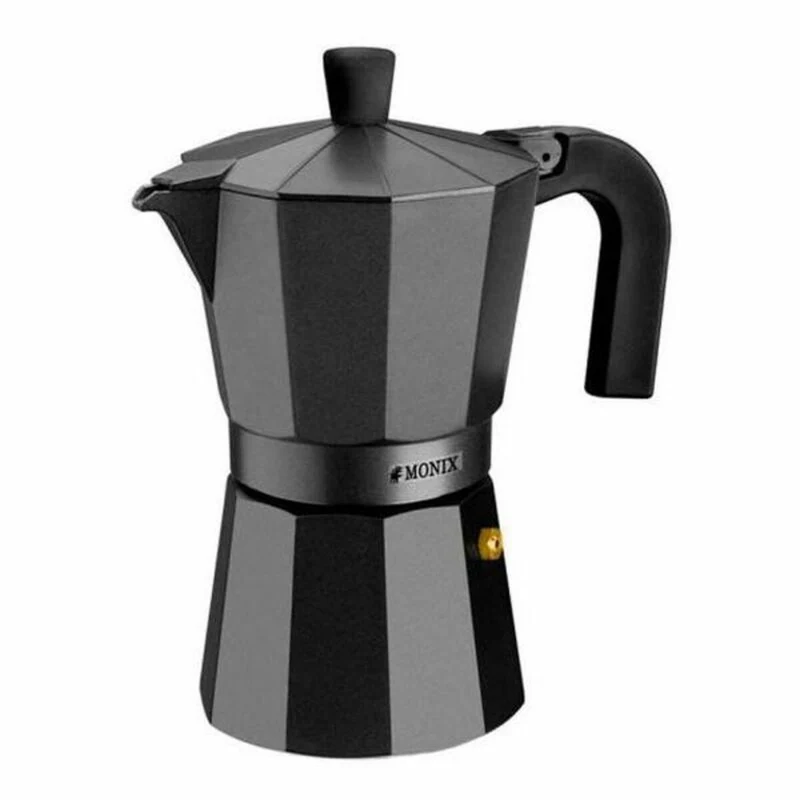 Cafetera Italiana Monix Braisogona_M640012 Aluminio Negro 12 Tazas 1,5 L