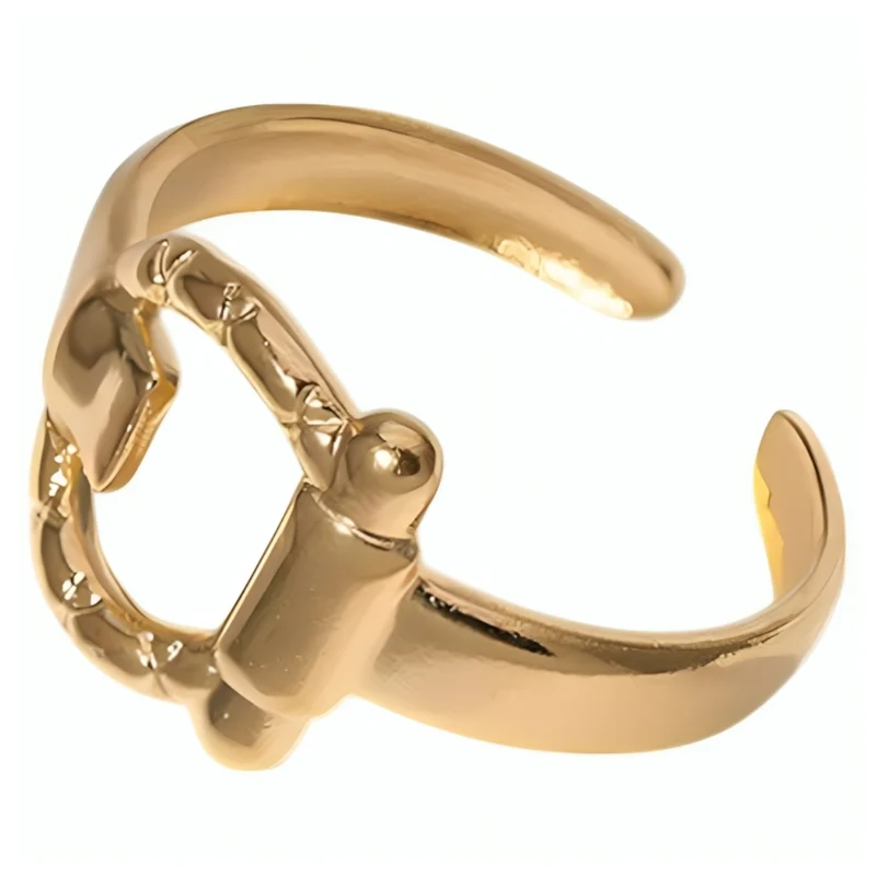 Miomu Anillos Ajustables Acero Inoxidable Elegancia Dorada