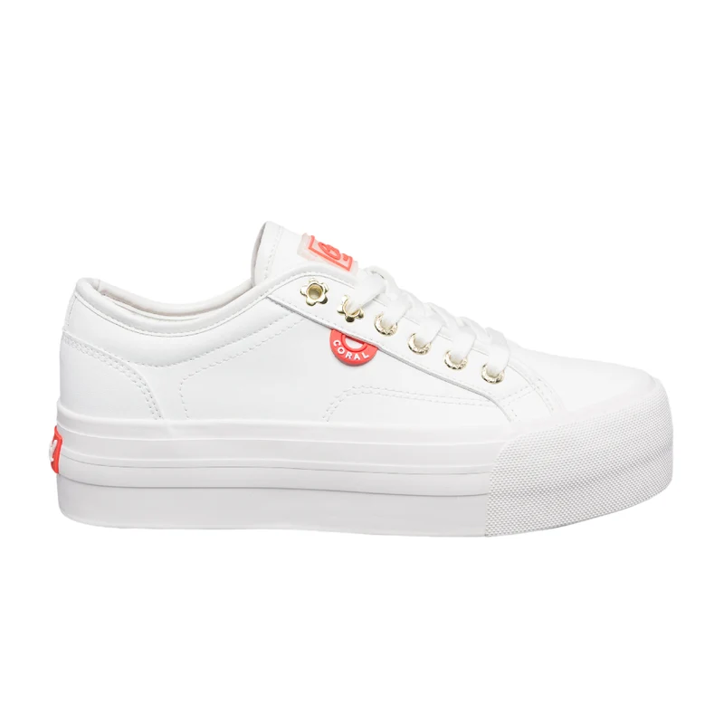 Coral Tenis Casuales Pasqualina Blanco, para Mujer