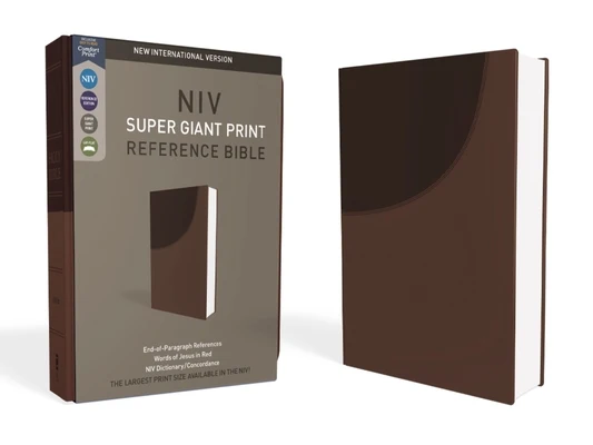 NIV, Super Giant Print Reference Bible, Imitation Leather, Brown, Red Letter Edition