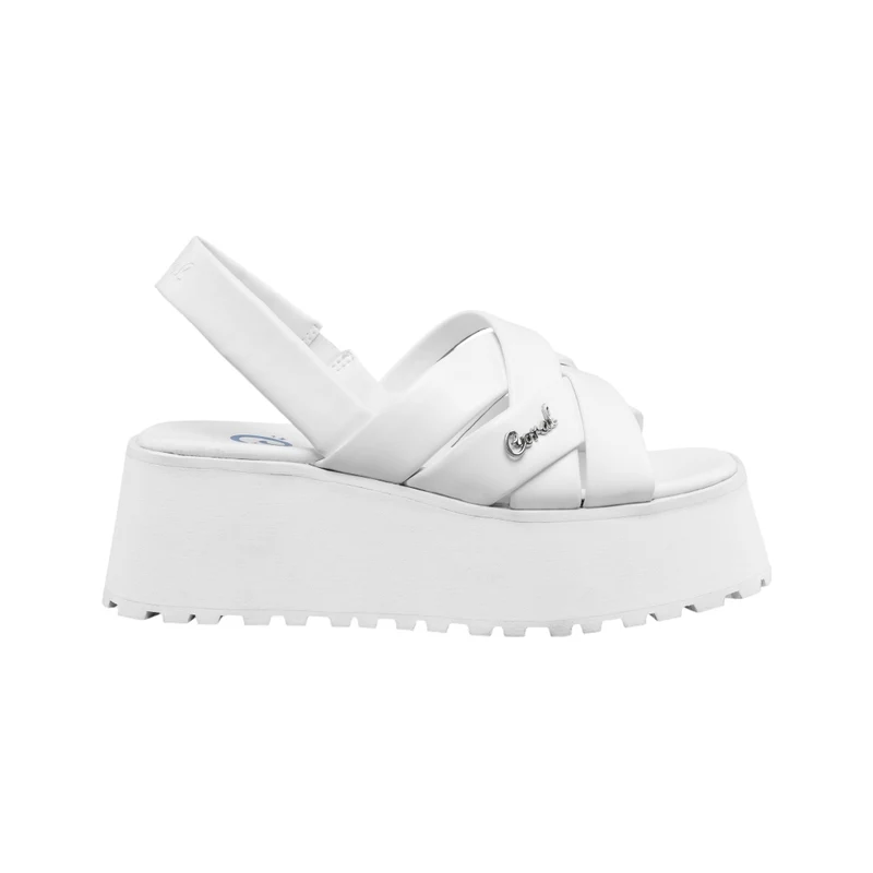 Coral Sandalia de Plataforma Venecia Blanco, para Mujer