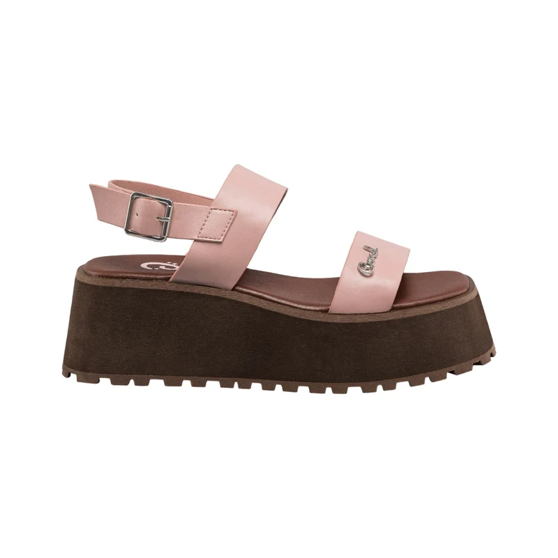 Coral Sandalias de Plataforma Toscana Café/Rosado Claro, para Mujer