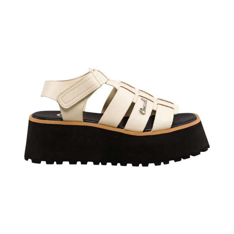 Coral Sandalias de Plataforma Positano Crema, para Mujer