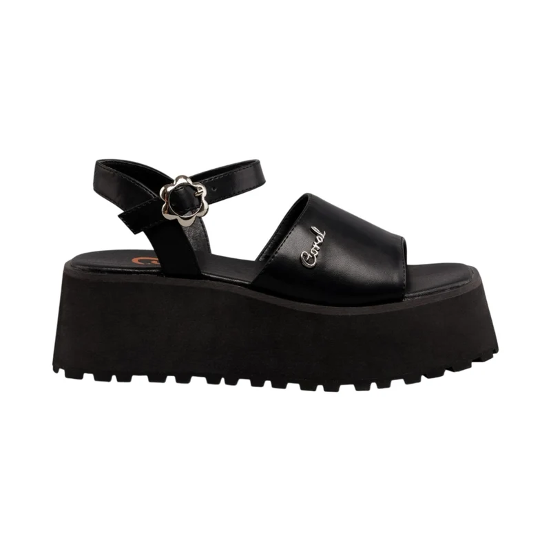 Coral Sandalias de Plataforma Pomodoro Negro, para Mujer