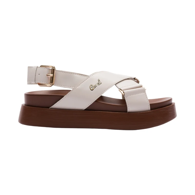 Coral Sandalias Hadid White Off, para Mujer