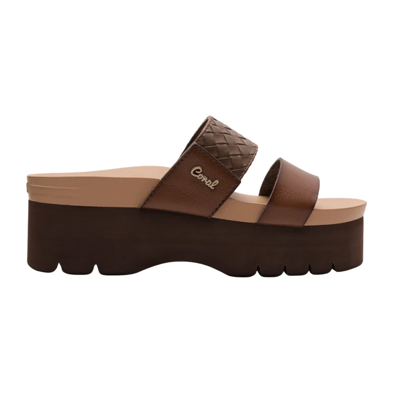Coral Sandalias de Plataforma Bowie Café, para Mujer